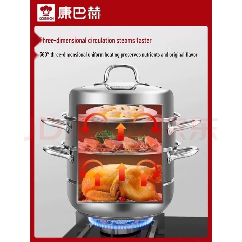 KOBACH 28cm Stainless Steel Multi-Layer Steamer Pot