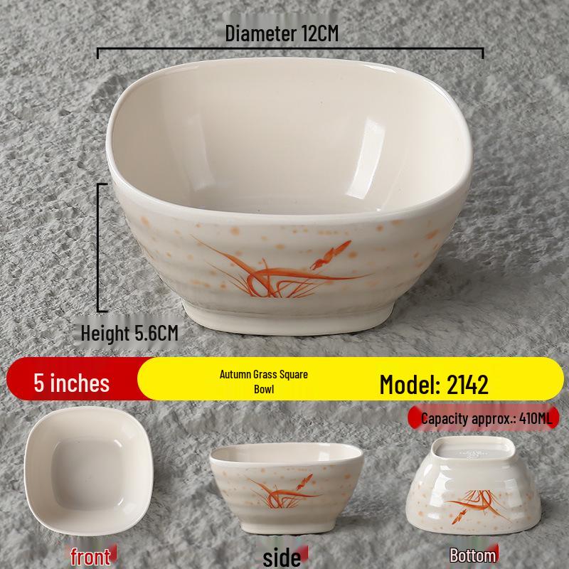 Melamine Autumn Grass Drop-Resistant Small Bowl for Restaurants and Fast Food
