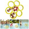 Foam Rings Toy Pool Floats with 10 Colorful Tossing Balls Water Sports Floating Pool Game Toy for Family Gatherings