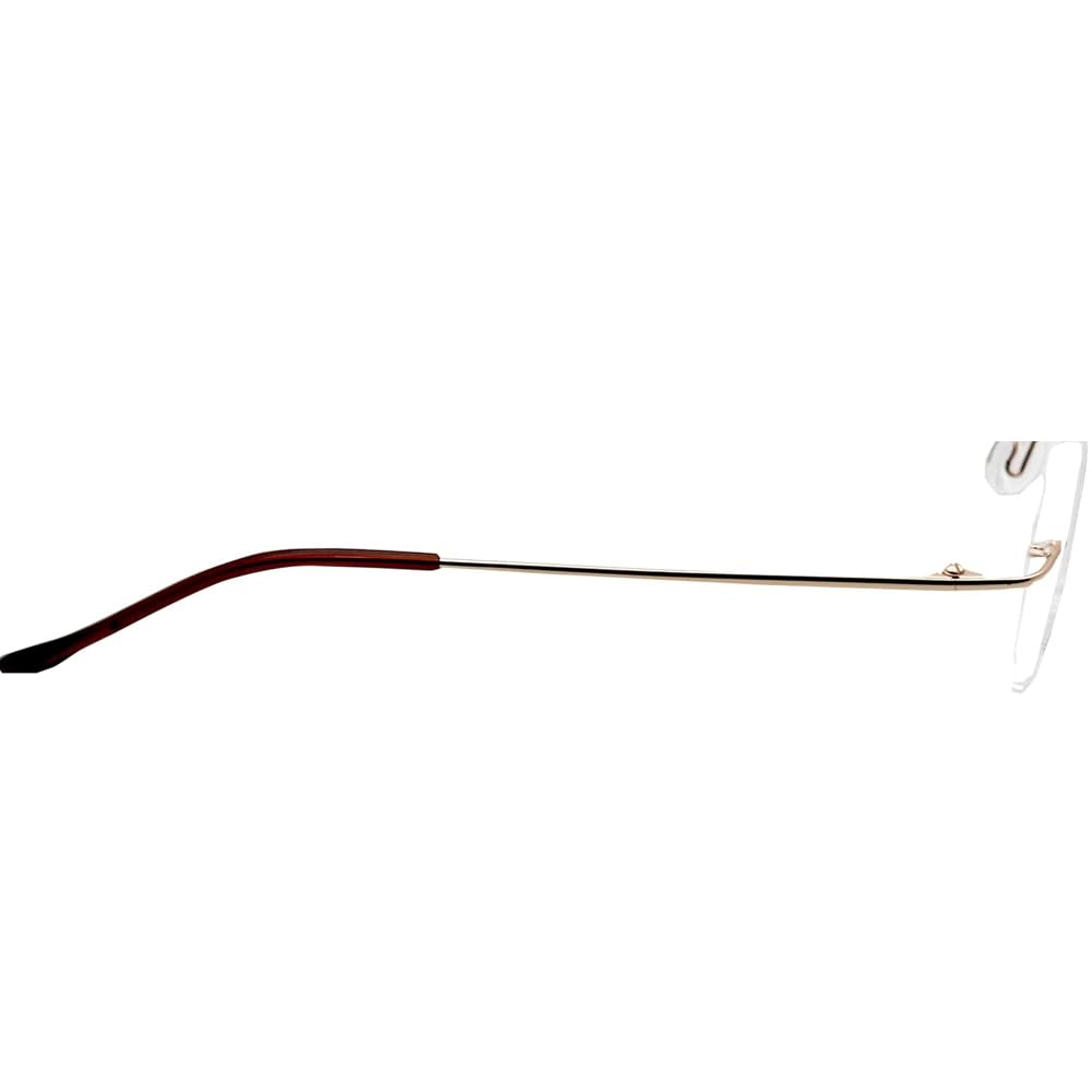 RSINC Rimless Light Weight Flexible Frame Eyeglass Spectacle for Men and Women  Ladies Sports Square Golden - Brown GSJ078 54-18-140 Golden OD