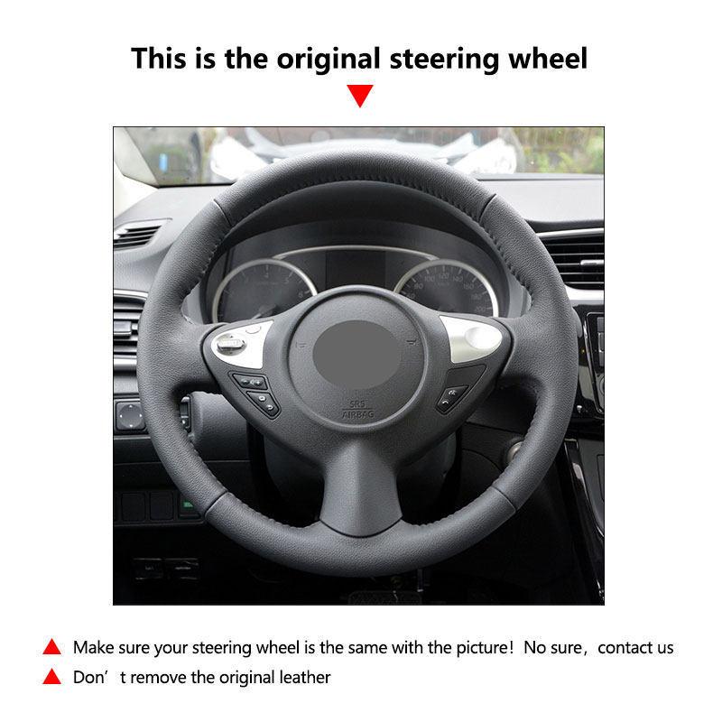 Car Accessories Microfiber Leather Steering Wheel Cover Trim For Nissan Maxima 2009-2014 Juke 370Z Note (UK) Sentra SV 2017-