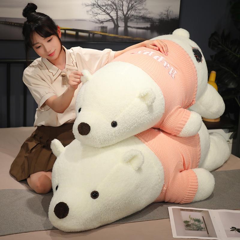 Sweater, Polar Bear Doll, Large Plush Toy, Siding Pillow, Bed, Doll Pillow, Birthday Gift Girl