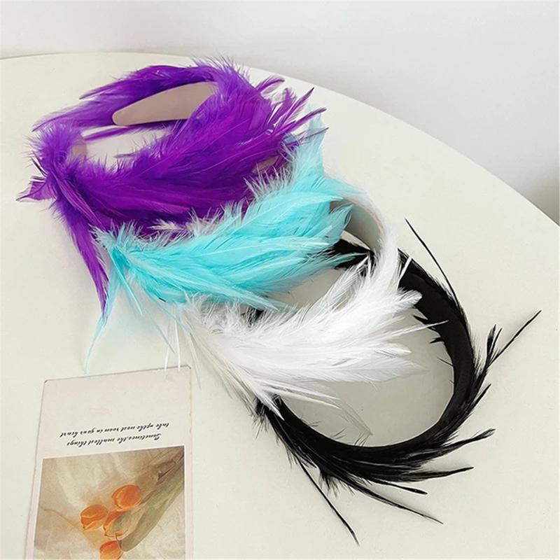 Wedding Fascinator Feather Headband for HorseRacing Lady TeaParty Derby Hairband