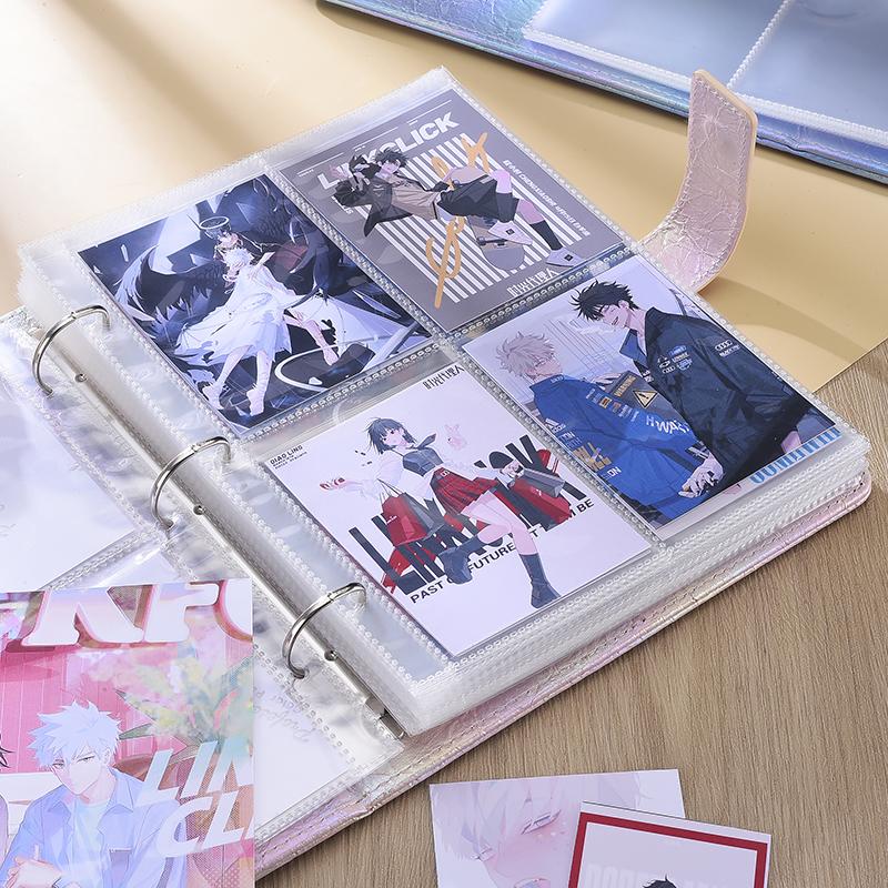 Premium Gradient Laser A5 Photocard Binder PU Leather Magnetic photo album for K-Pop Photocards, Polaroid, Postcard Collection