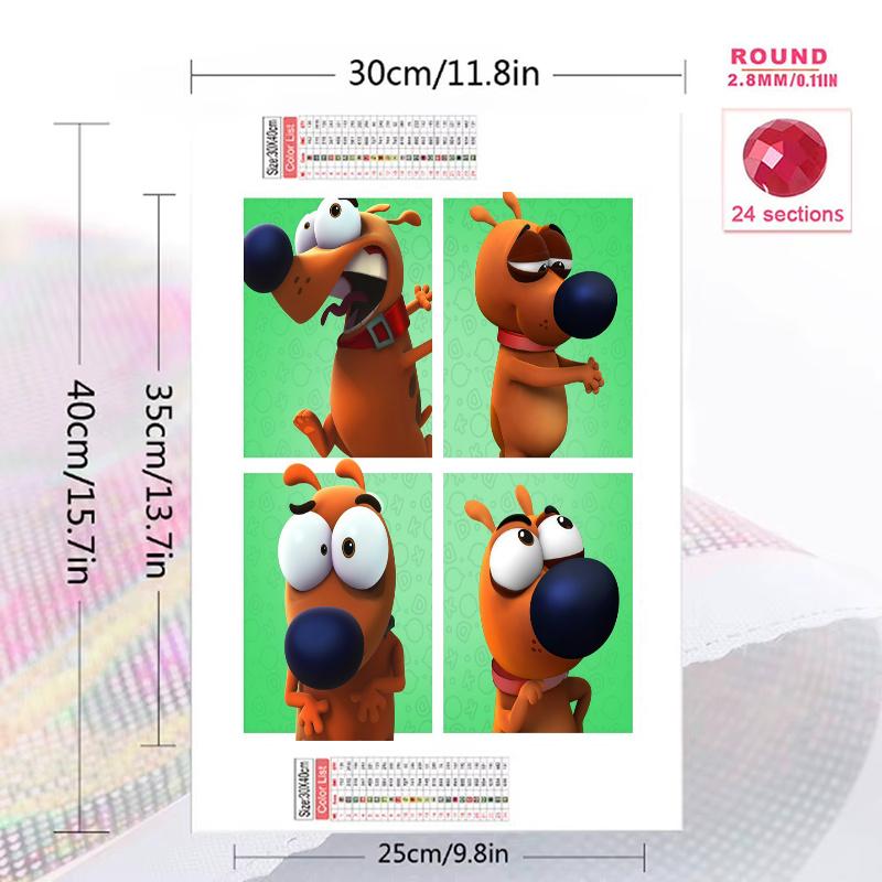 Pat the Dog.40 100% Round Full Drill 5D DIY Diamond Painting Embroidery Cross Stitch Rhinestone Décor