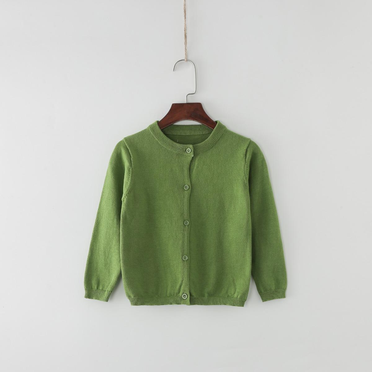Весенне-осенний свитер, кардиган конфетного цвета, однотонный маленький кардиган, детское пальто, свитер 80cm зелёный