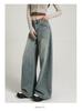 Women's High-Waisted Wide-Leg White Jeans - 2025 Autumn Collection, Loose Fit, Floor-Length, Slimming Casual Style