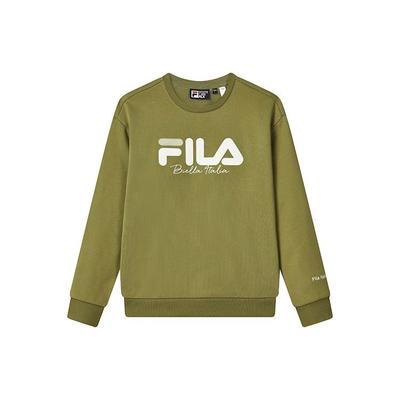 Fila Fleece Thick Logo Casual Pullover Sweatshirt Unisex Sweatshirt Ice-Green F51U249299FKK