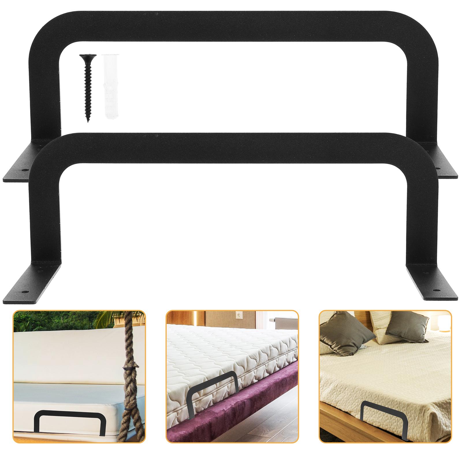 

2 Pcs Bar Mattress Fixing Rod Toppers Comforter Grippers Baffle Non-slip Suspenders Mattresses чёрный