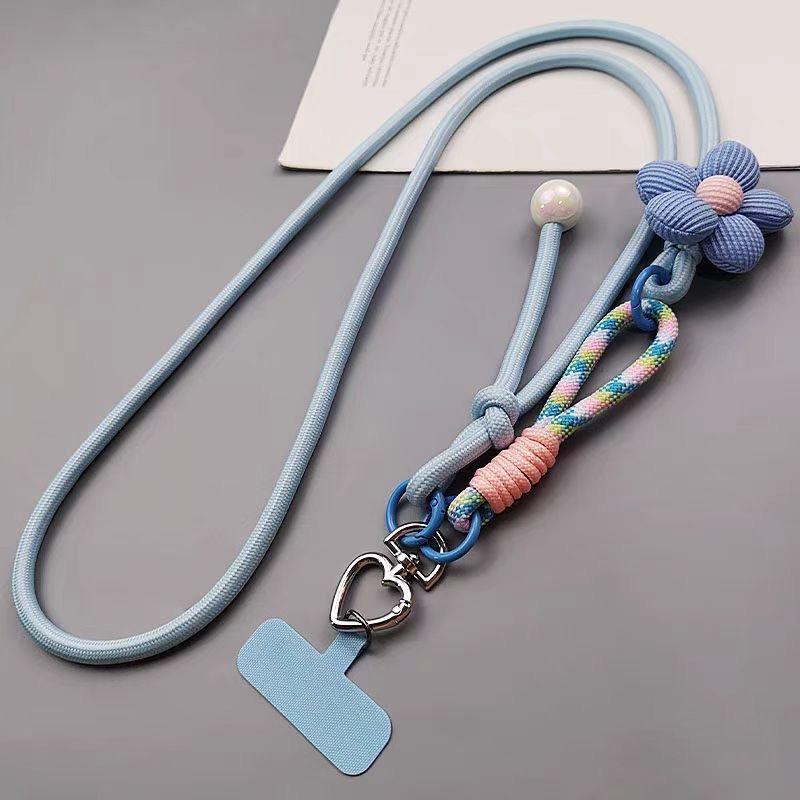 Carrying Mobile Phone Colorful Woven Lanyard Adjustable Bag Crossbody Rope Anti-loss Rope Wrist Strap Lanyard Outdoor Simple