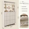 Ultra-Thin Flip-Top Shoe Cabinet & Coat Rack for Entryway Hallway Storage