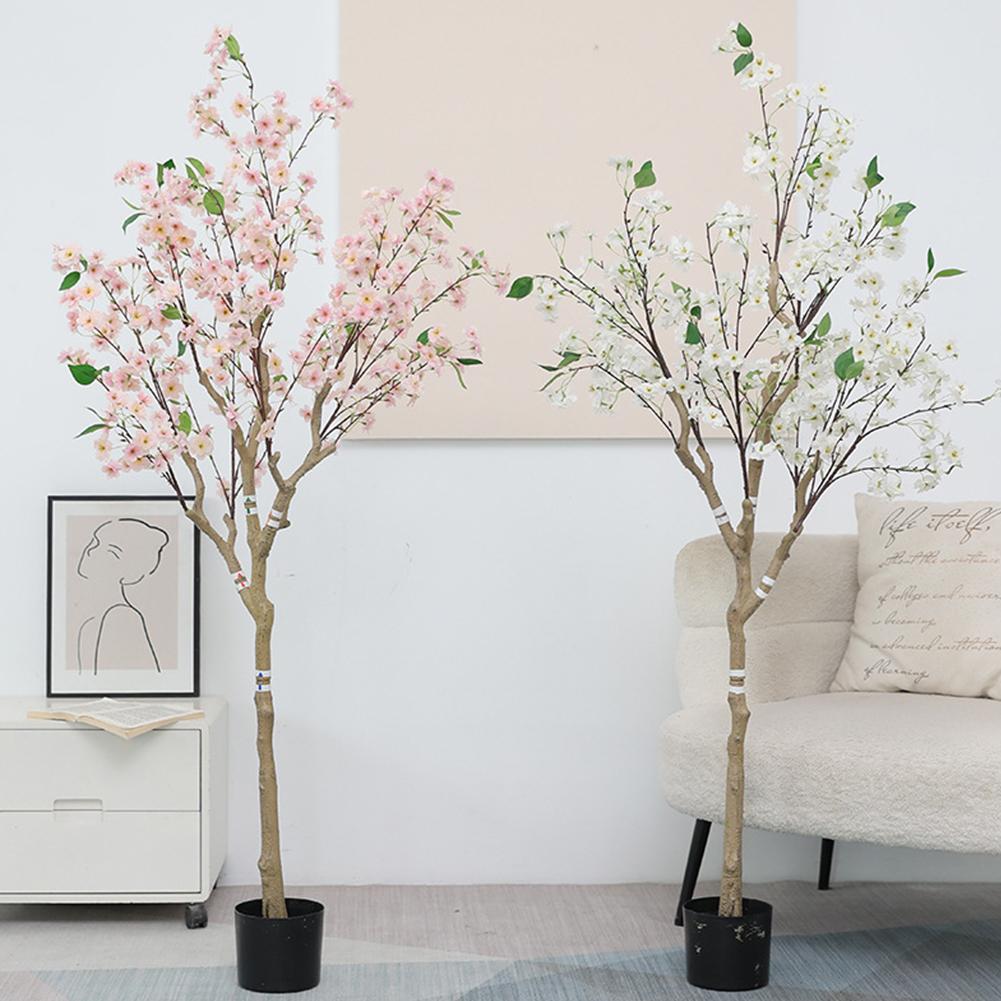 Tall Artificial Cherry Blossom Tree Lifelike Flowers Replica Artificial Plant Fake Cherry
