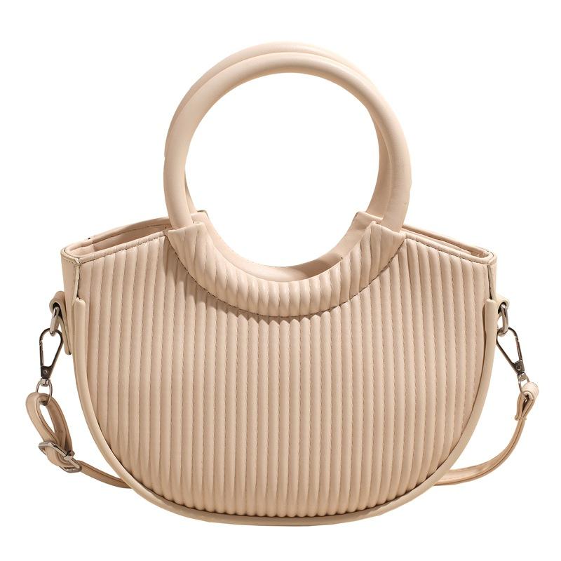 Korean Niche Simple Ins Style Portable Vegetable Basket Bag New Hot Sale Casual Solid Color Texture Messenger Bag Women
