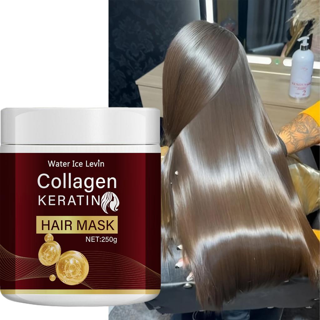 Collagen Keratin Hair Mask, Deeply Nourishes Dry and Damaged Hair, Enhances Elasticity—Rich In Moroccan Argan Oil, Deeply Moisturizes and Softens Less