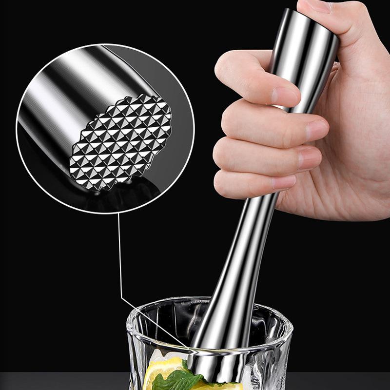 Stainless Steel Cocktail Muddler Fruit Ice Crusher Bartender Tools Professional Bar Supply Accessories for Cocktail Mojito Herbs