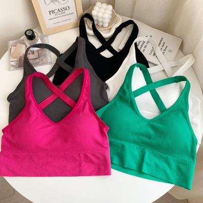 Cross Sexy Strapless Spice Girl with A Design Sense of Niche French Outside To Wear Summer Small Halter Vest Short Top