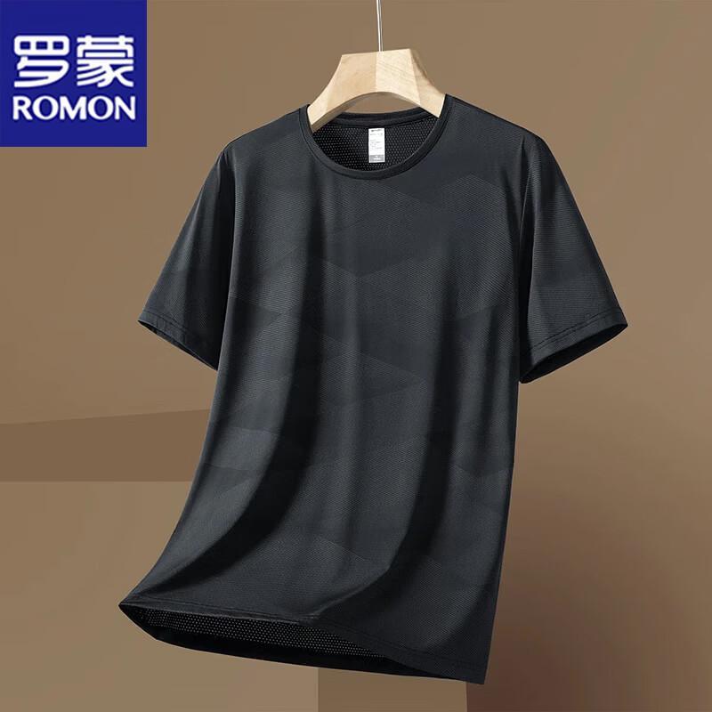 Romon Men's Ice Silk Quick Dry Short Sleeve T-shirt