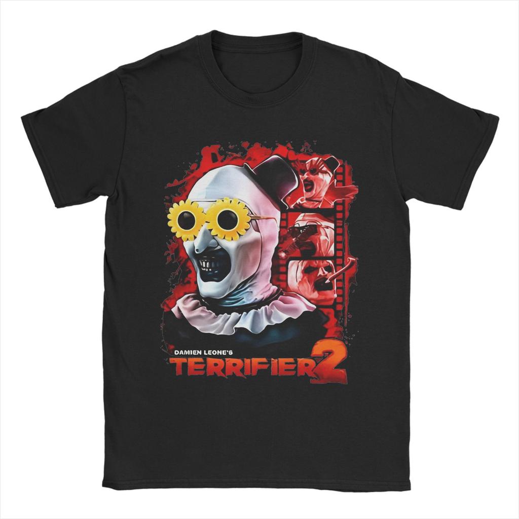 Terrifier Art The Clown T Shirt Men Women 100% Cotton Vintage T-Shirt Round Neck  Tees Short Sleeve Clothes Gift