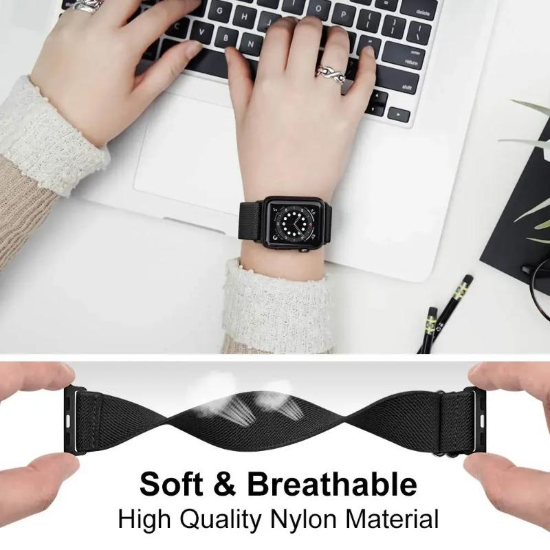 Adjustable Nylon Loop Strap For Apple Watch Series Ultra 11 10 9 8 7 46mm 45mm 41mm Fabric Strap For Iwatch 6 5 4 SE 44mm 40mm