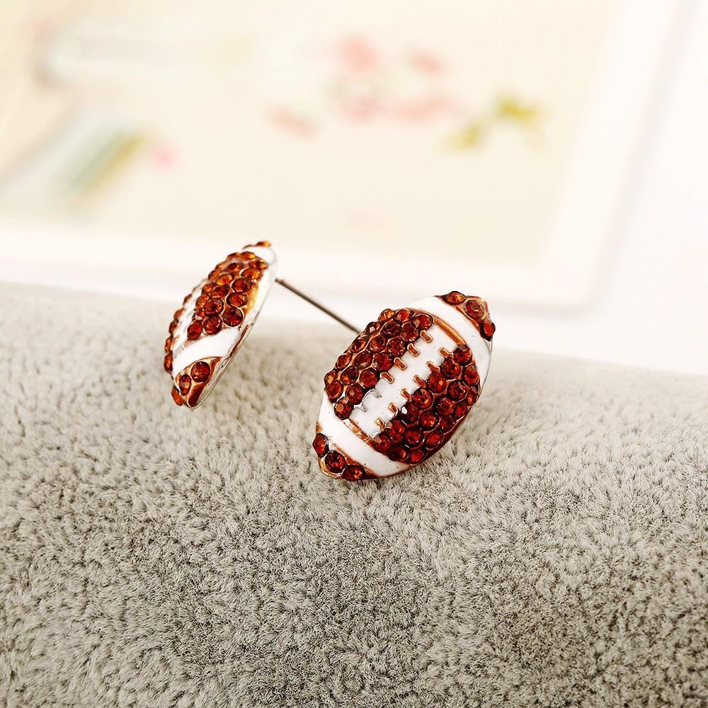 Trend Basketball Spring Baseball Volleyball Earrings With Zirconia Sparkling