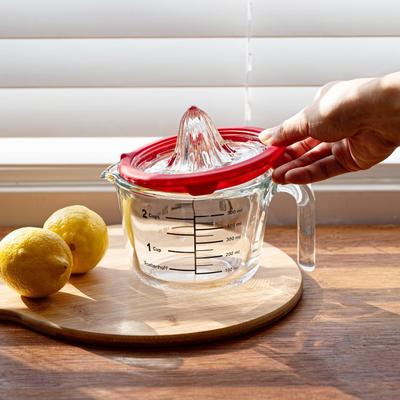 Clays Lemon Squeeze Measuring Cup Heat-Resistant Glass Lemon Juice Squeezer Lemon Squeezer