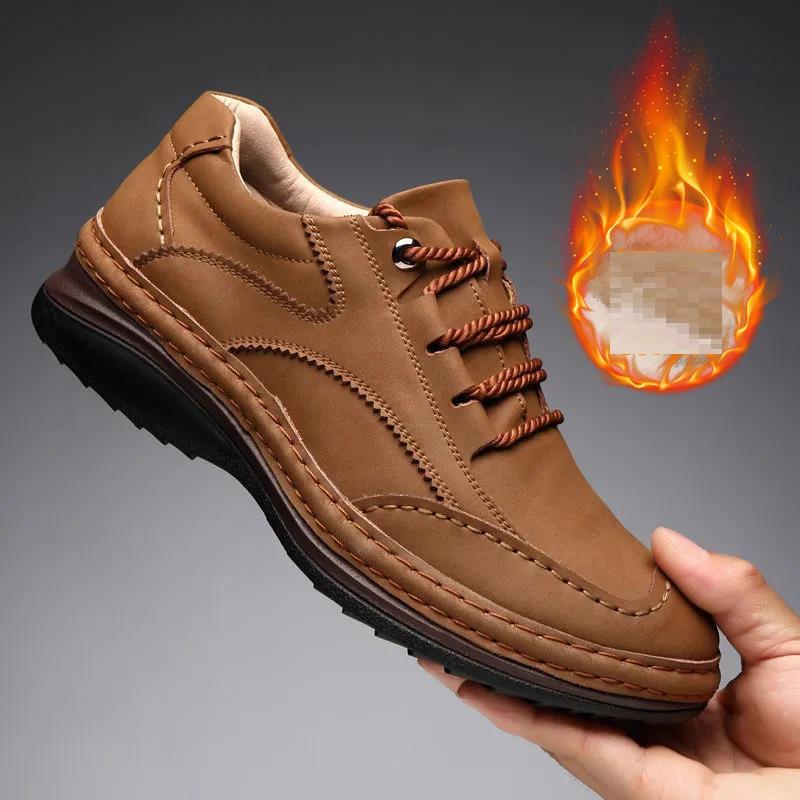 Fashion Luxury Brand Mens Casual Shoes  Leather Men Business Flat Top Quality Male Oxford Shoes Handmade Breathable Walking Shoes