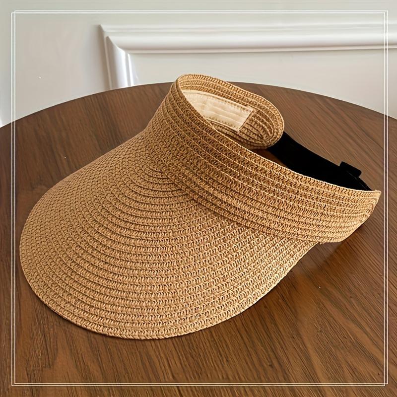 

1PC New Spring Sun Hat for Women s Outdoor Travel Sun Hat with Large Eaves and Foldable Roof Beach Straw Hat Beach Hats Women