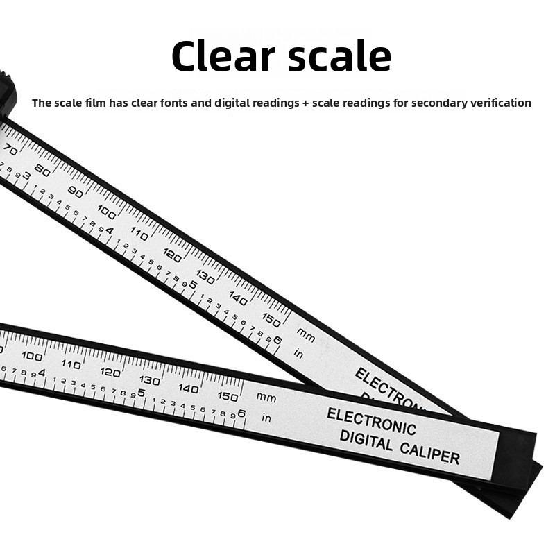 0-150MM Vernier Caliper Plastic Digital Caliper, Inch Metric Fraction Conversion, Large LCD Display Measurement Tool