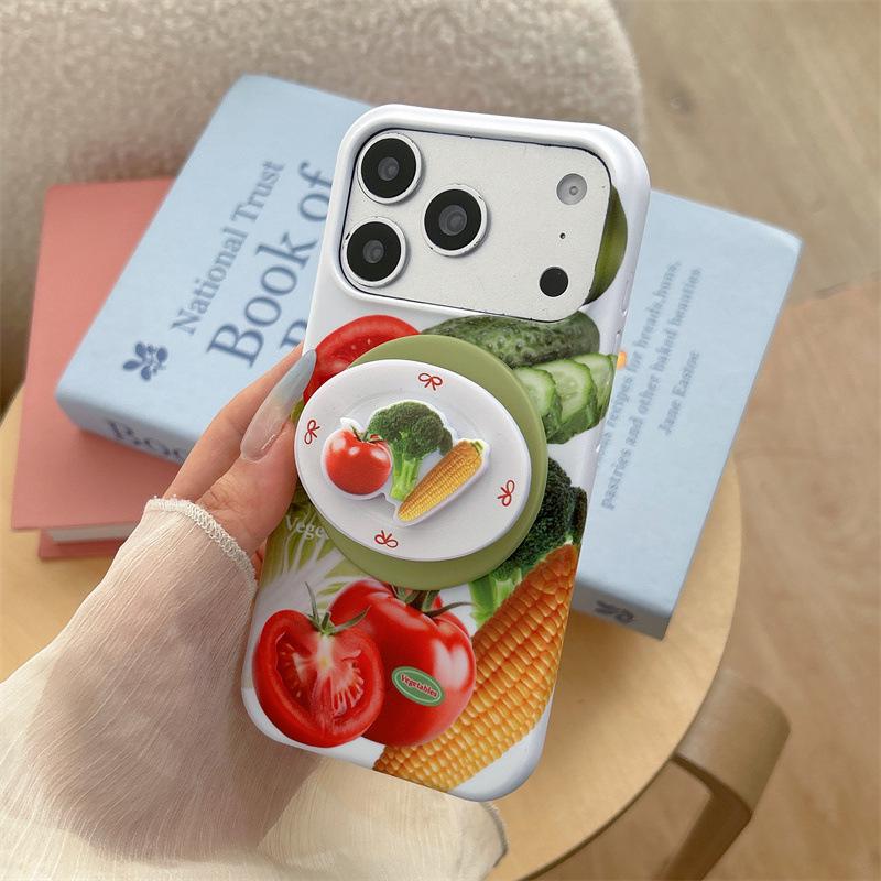 Magnetic Frosted Phone Case for iPhone 17, 16 Pro Max/15 Pro - Fresh Tomato Design