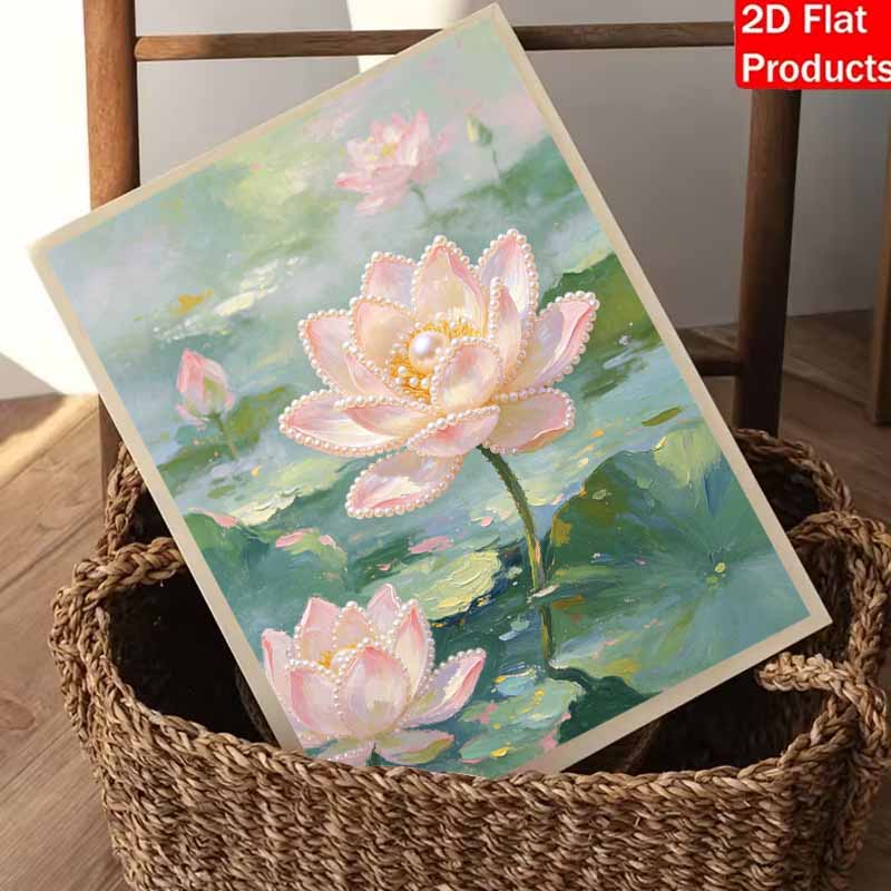Pearl Lotus Flower Painting Kit Painting Art Handmade Diy Home Decoration Painting. 81 Characters.
