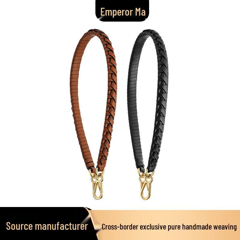 Ma Huang Shi E-40 Cowhide Bucket Bag with Adjustable Woven Shoulder Strap