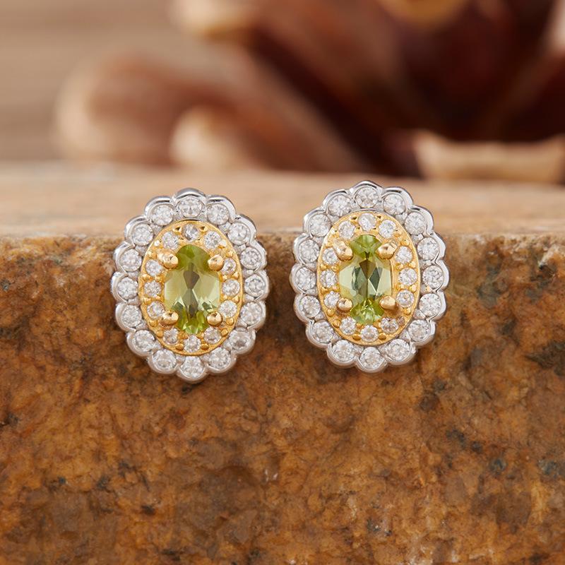 Natural Gemstone Tanzanite Aquamarine Garnet Topaz Stud Earrings S925 Sterling Silver Colored Jewelry