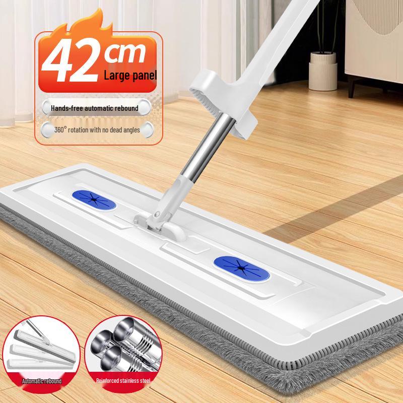 Dual-Use Hands-Free Rotating Mop with Replaceable Chenille Cloth for Wet and Dry Cleaning