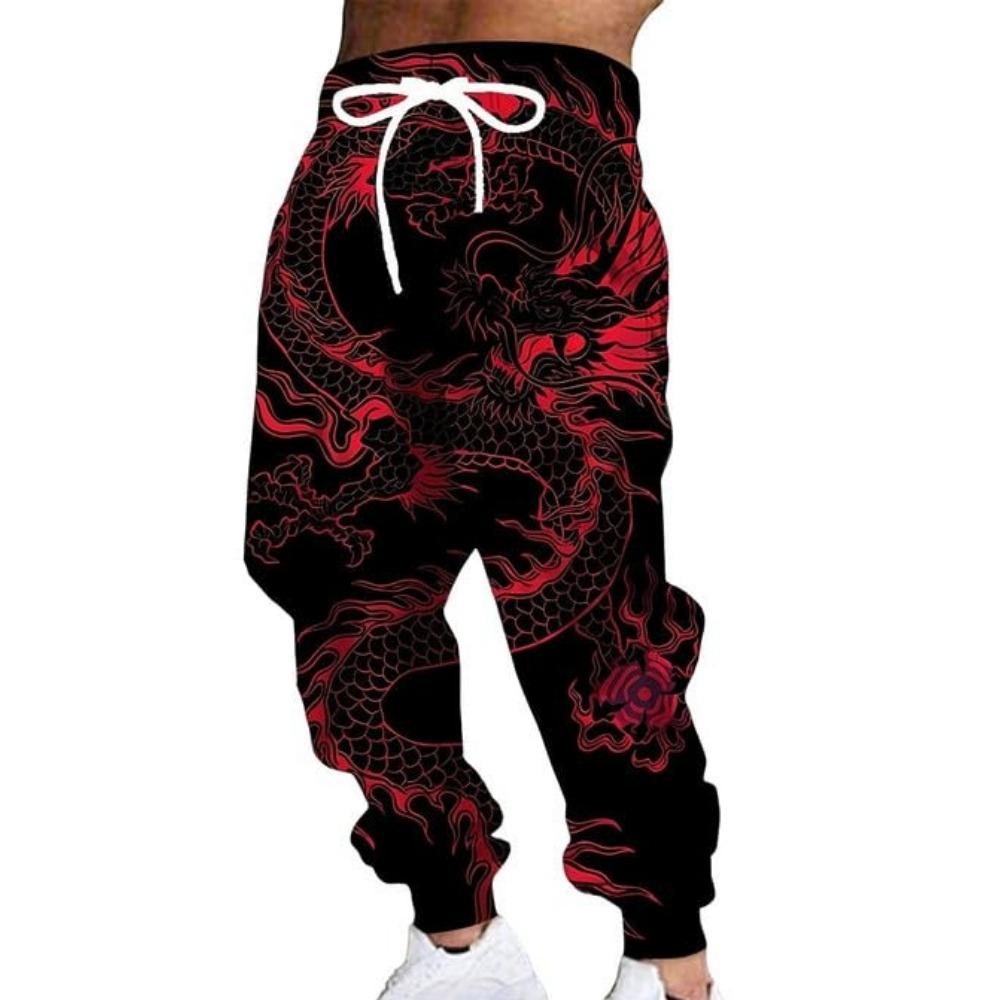 2026 Fashion New Limited Edition Five Claw Golden Dragon Texture 3D Printed Loose Outdoor Hip Hop Street Casual Sports Pants