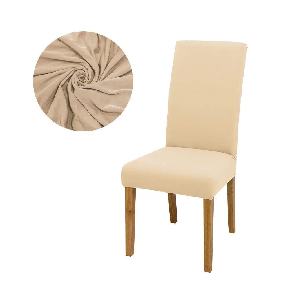 Solid Color Chair Covers Elastic Dining Room Seat Cover Washable Chair Protective Case for Restaurant Wedding Banquet Light Gray