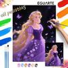 Rapunzel Purple Dress Painting by Numbers Hand Filled Drawing Art Kit Home Decor