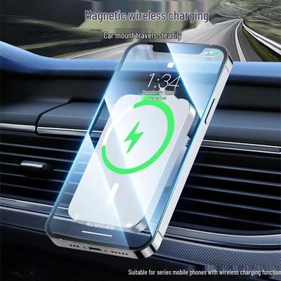 X16 Magnetic Wireless Car Charger Mount for iPhone 12/13/15W, Aluminum Alloy