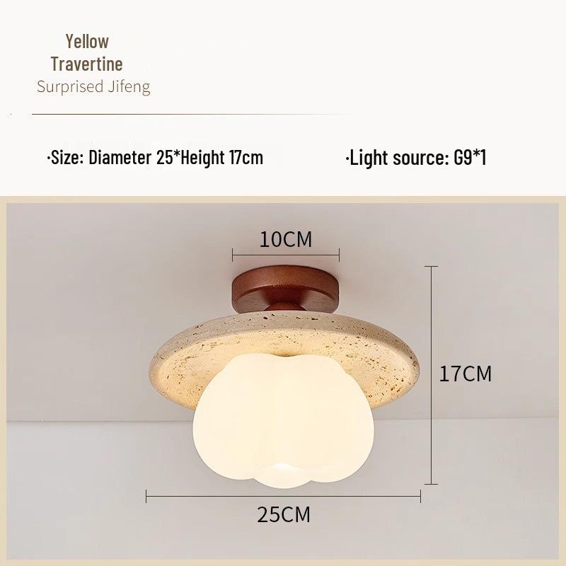 Pre-Owned Yellow Dongshi Wabi-Sabi Pendant Light for Bedroom or Restaurant, Pumpkin-Shaped. Without Light Source