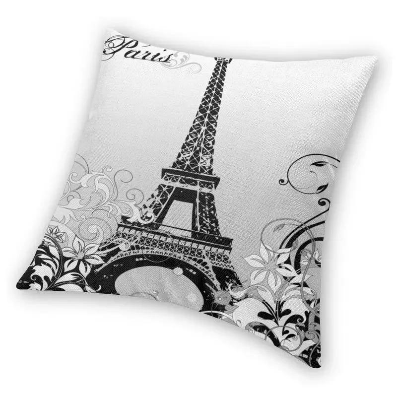 France Eiffel Tower Cushion Cover 40x40 Home Decor Print Romantic Vintage Style Throw Pillow Case for Sofa Double Side