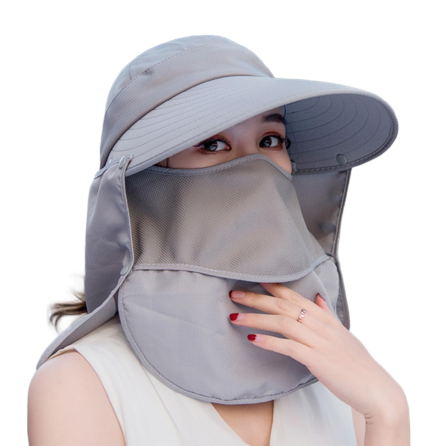 

Sun Visor for UV Face Neck Sun Stylish Casquette Free [TEEN KEEP] Women, 99.9% Protection, Cover, Cover, 4-Way Design, Protection, UPF50+, Men s Hat, серый