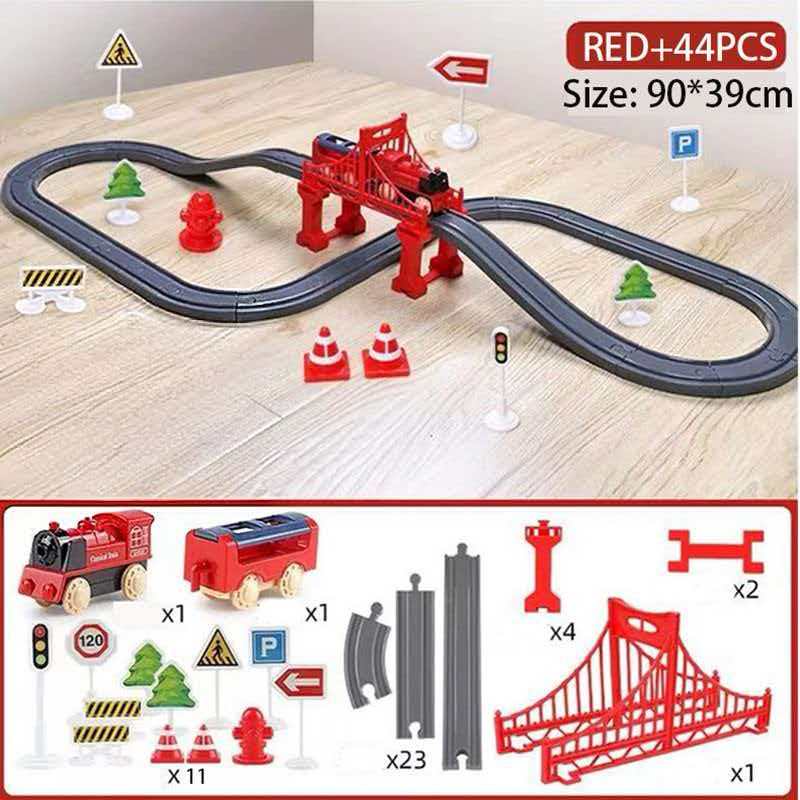 44Pcs/set Electric Assembling Rail Train Boy Educational Simulation Model Set Birthday Gift Train Track Toys