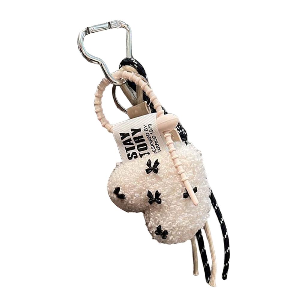 Cartoon Plush Bowknot Love Keychains for Women Ladies Bag Pendant And Car Accessories Special Gifts Parties Supplies