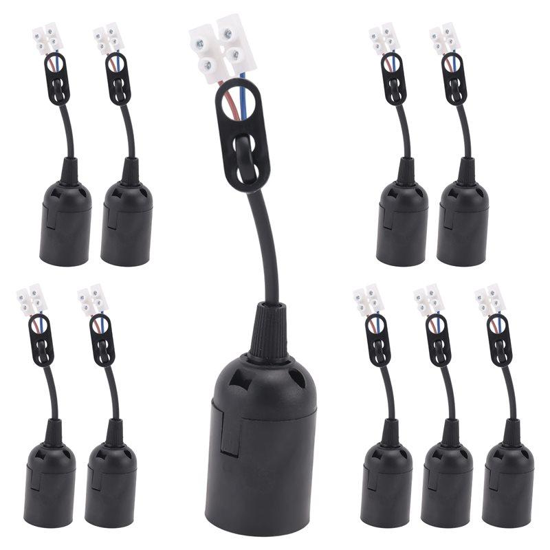 Premium-10Pcs E27 Lamp Holder Construction Socket Lamp Holder DIY Construction Site Socket Renovation Socket Lighting Accessorie