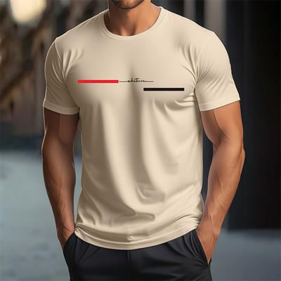 Sommer Rundhals 3D Vereinfachtes Muster Buchstaben Print Top Modische Lässige Kurzarm Herren T-Shirts