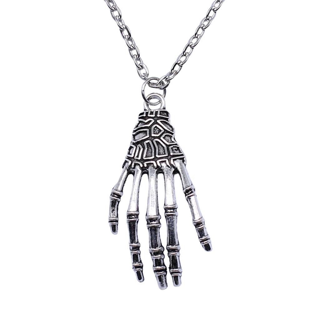 Pray Amulet Charm Necklace Cross Pendant Vintage Halloween Witchy Jewelry 43cm Chain
