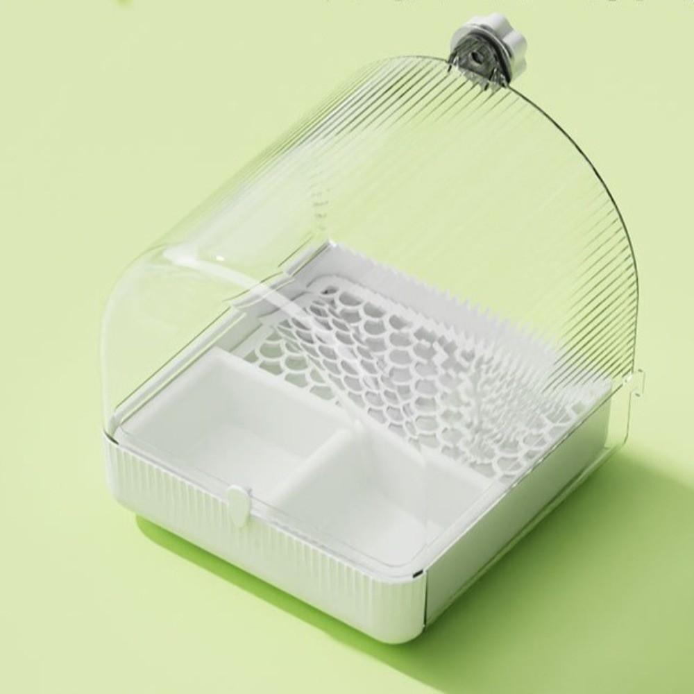 Transparente Vogelbad-Käfig-Bodenlade Papageien-Duschbox Vogel Vogelbad Futterspender Vogelkäfig