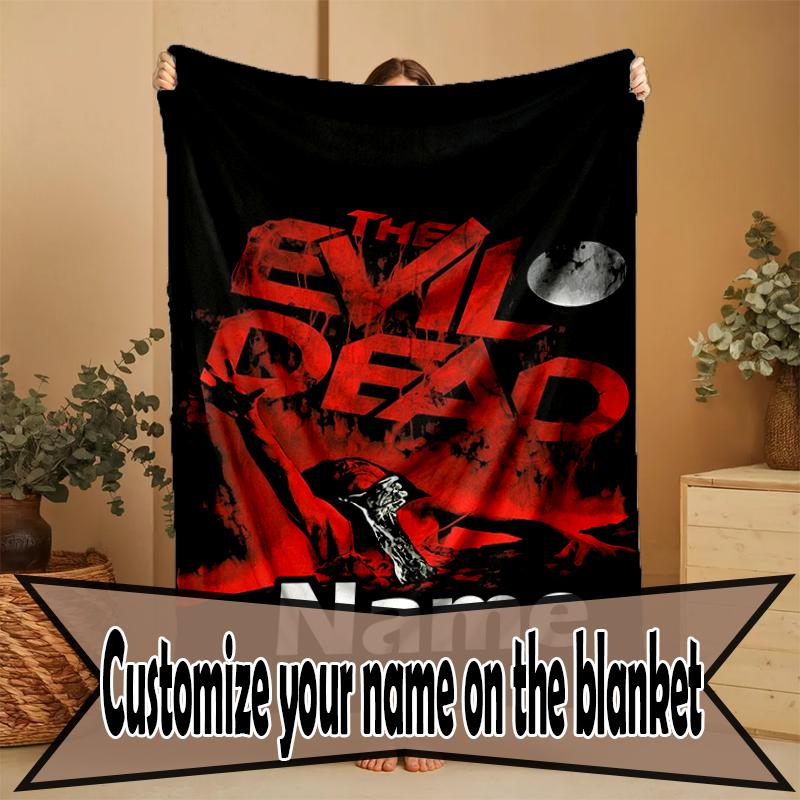 Custom Name Personalized The Evil Dead Print Blanket, Home Decor, Bedroom, Sofa, Camping, Couch, Gifts for Birthday Christmas