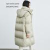 SNOWFLYING Women's Casual Hooded Mid-Length Down Jacket
