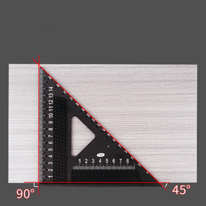 7 Inch Aluminum Precision T Square Protractor Marking Gauge Carpenter Square Measuring Layout Tool Metal Triangle Ruler