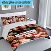Custom Name 3PCS Wrestling Superstars Collage Bedding Set, Including 1pc Duvet Cover And 2pcs Pillowcases, Suitable for Dorms and Bedrooms Gift